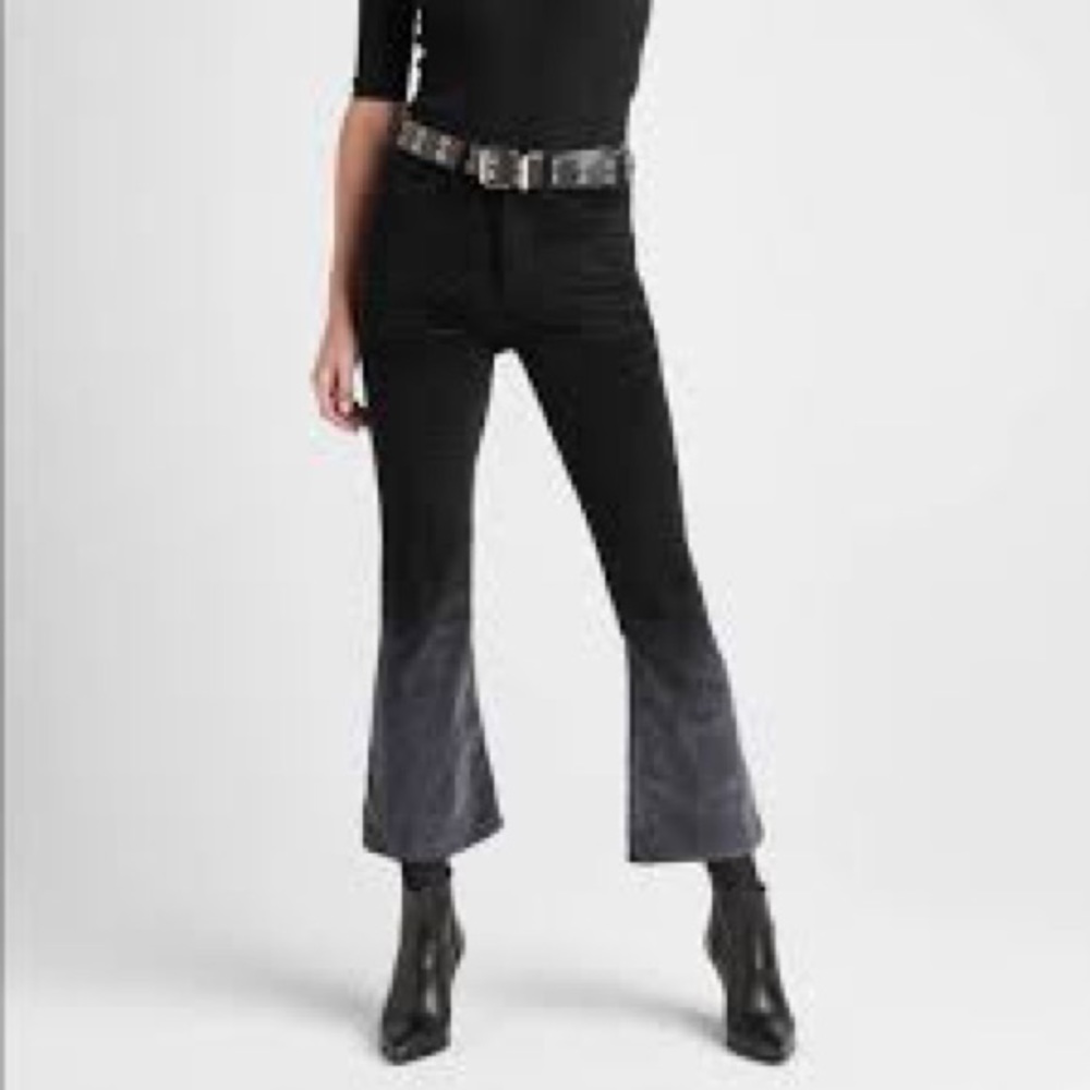 NWT HUDSON OMBRÉ VELVET PANTS EDGY black and gray